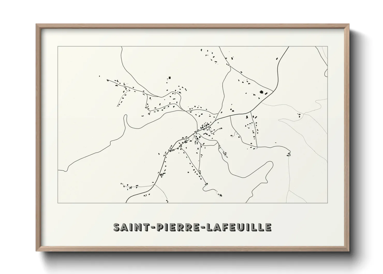 Une affiche de carte sur Saint-Pierre-Lafeuille