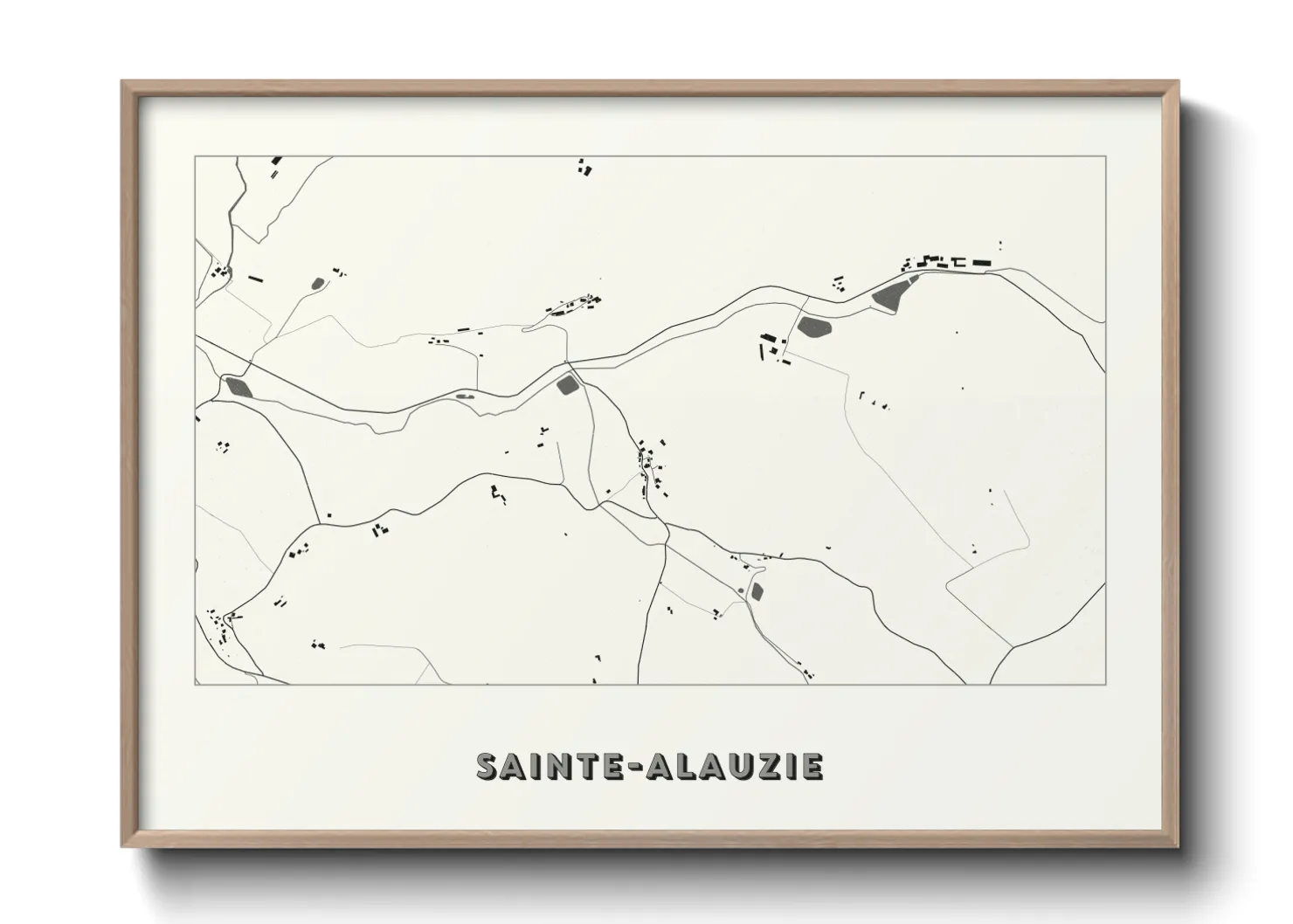Une affiche de carte sur Sainte-Alauzie