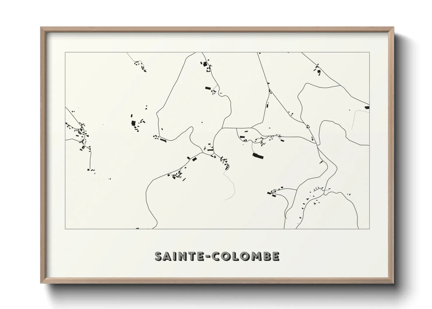 Une affiche de carte sur Sainte-Colombe
