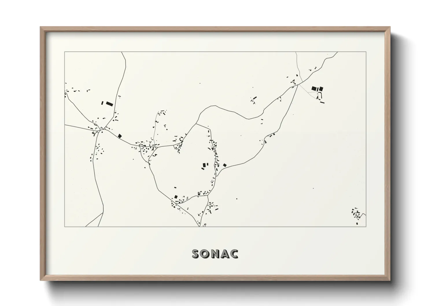 Une affiche de carte sur Sonac