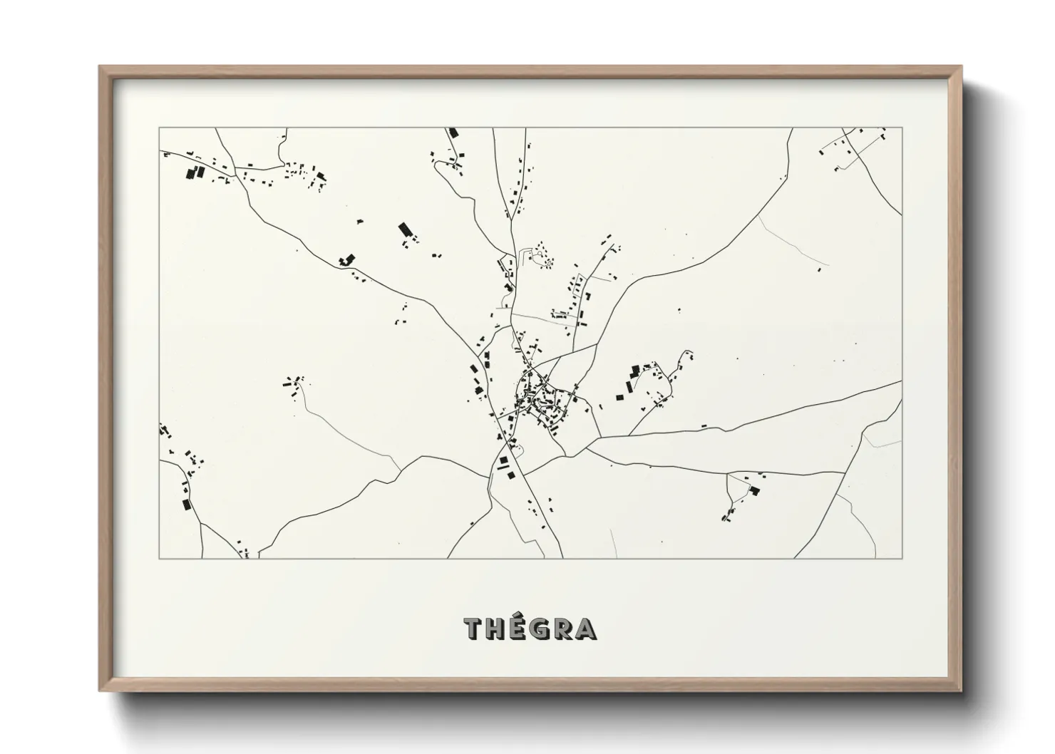 Une affiche de carte sur Thégra