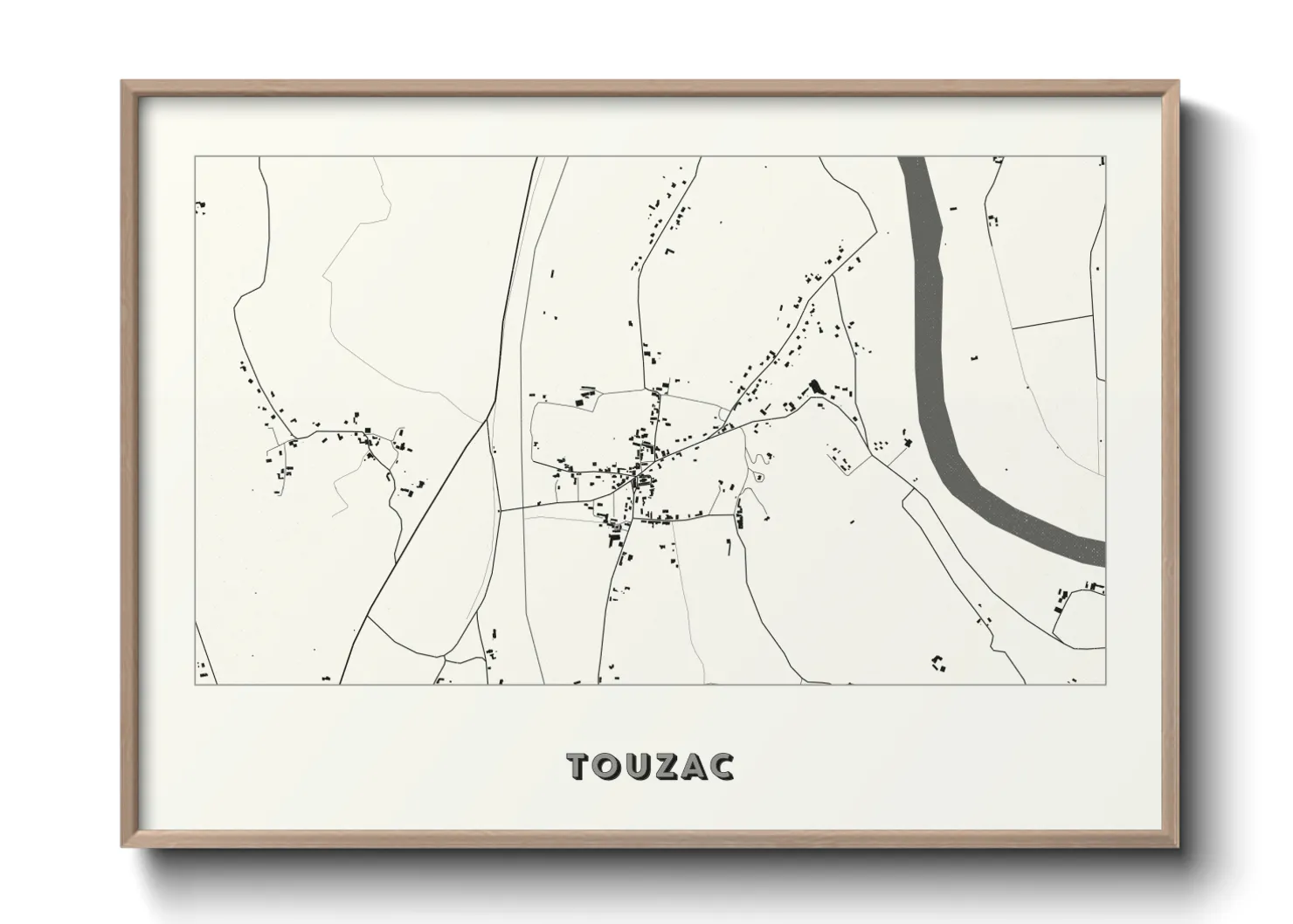 Une affiche de carte sur Touzac