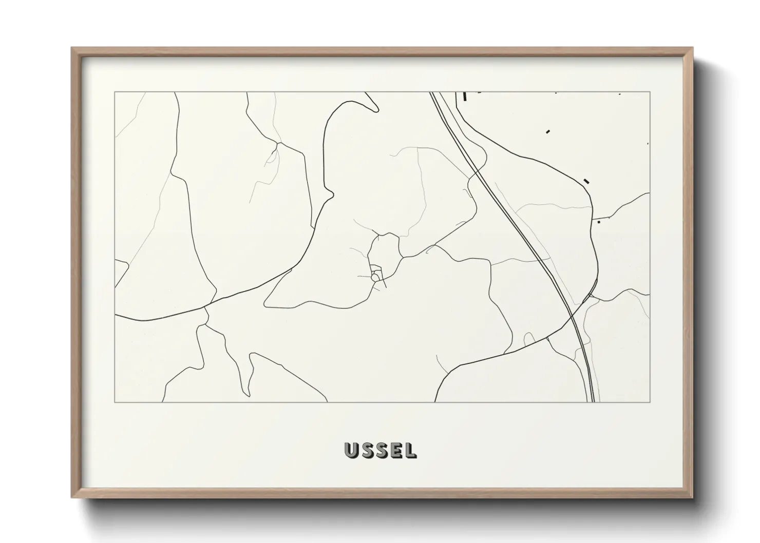 Une affiche de carte sur Ussel