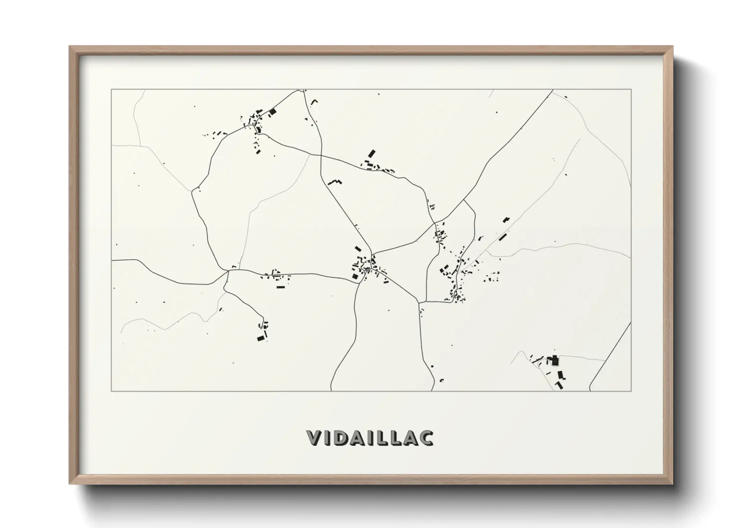 Une affiche de carte sur Vidaillac