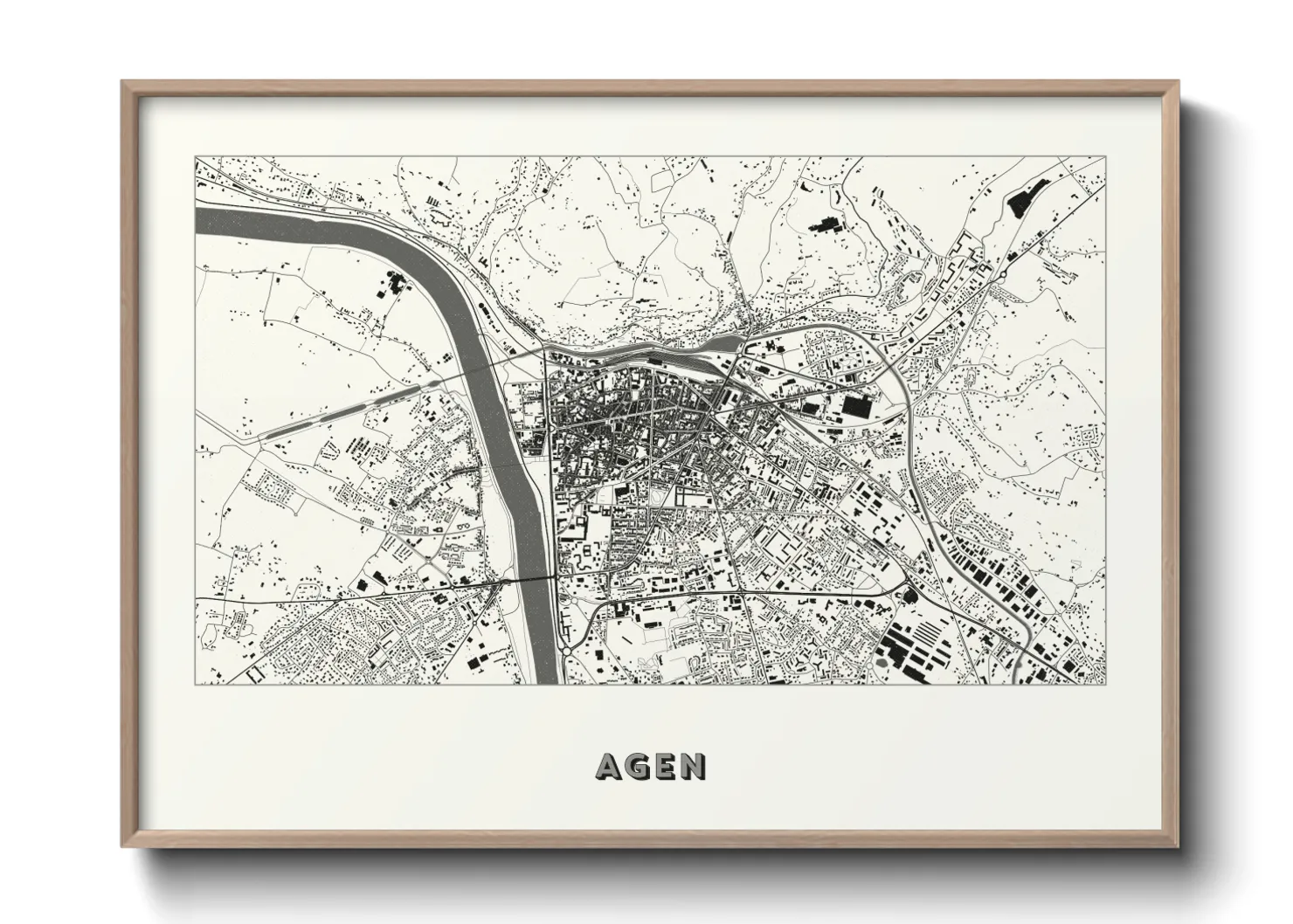 Une affiche de carte sur Agen