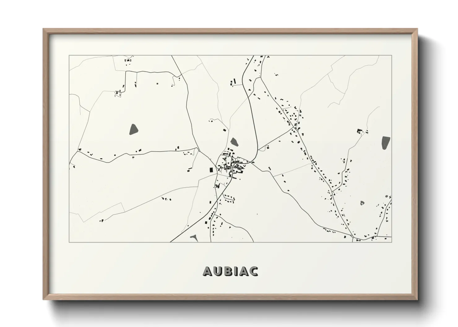 Une affiche de carte sur Aubiac