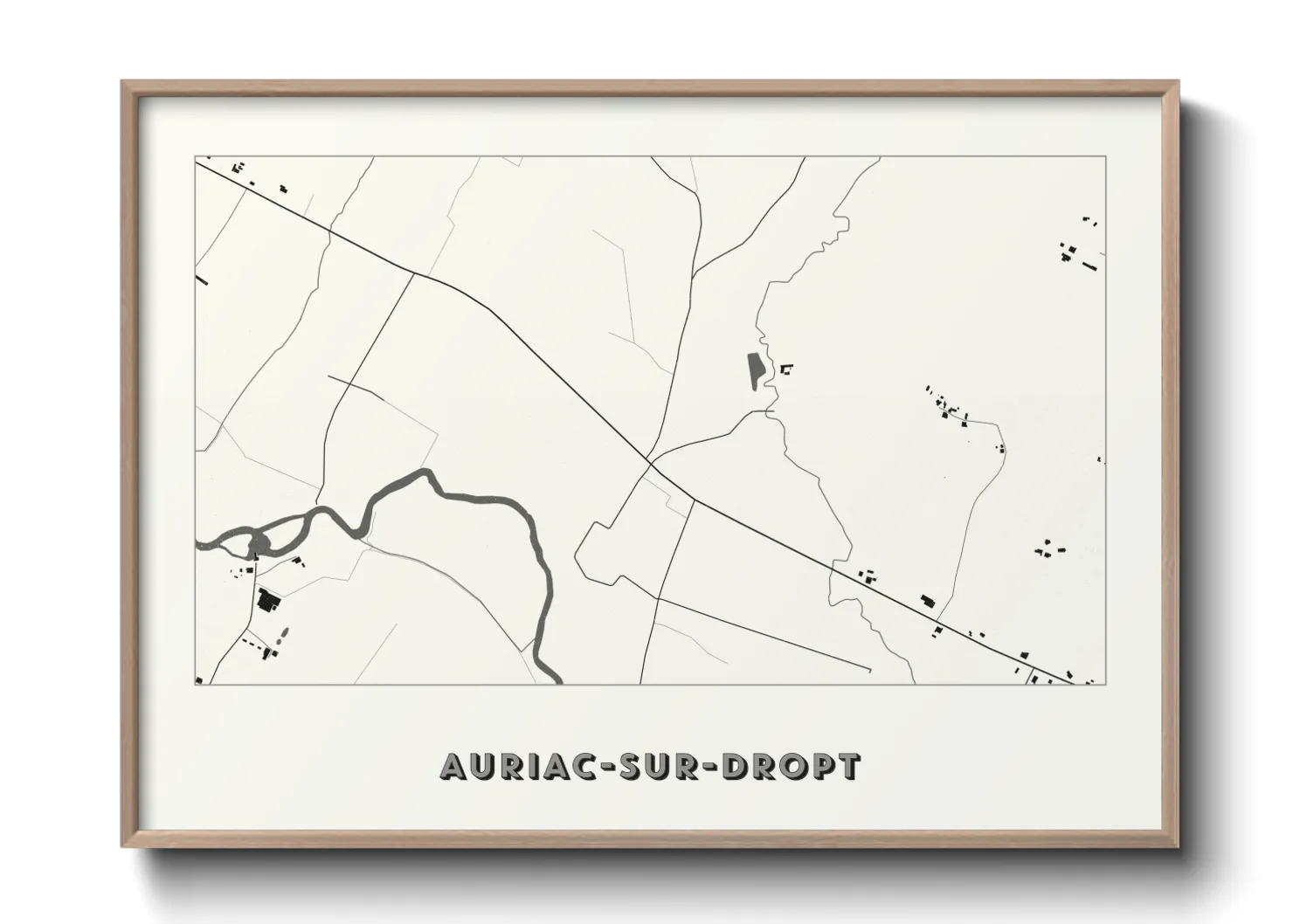 Une affiche de carte sur Auriac-sur-Dropt