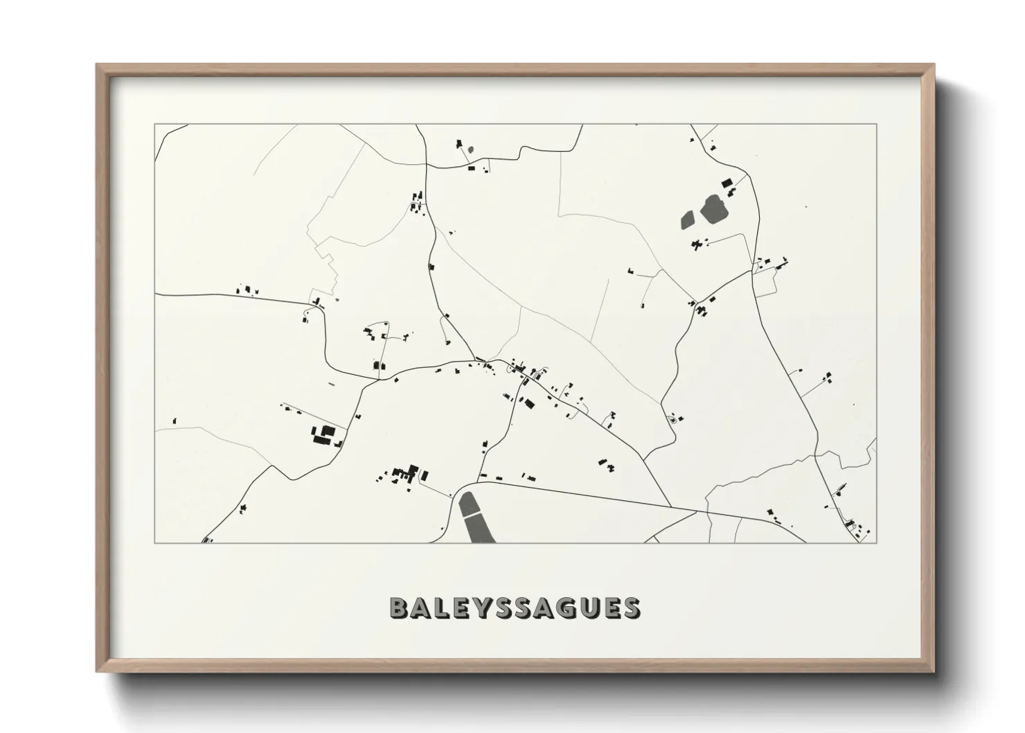 Une affiche de carte sur Baleyssagues