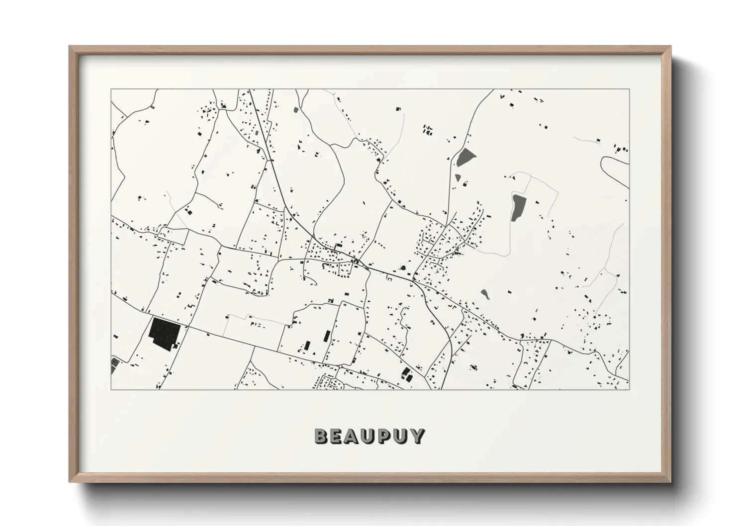 Une affiche de carte sur Beaupuy