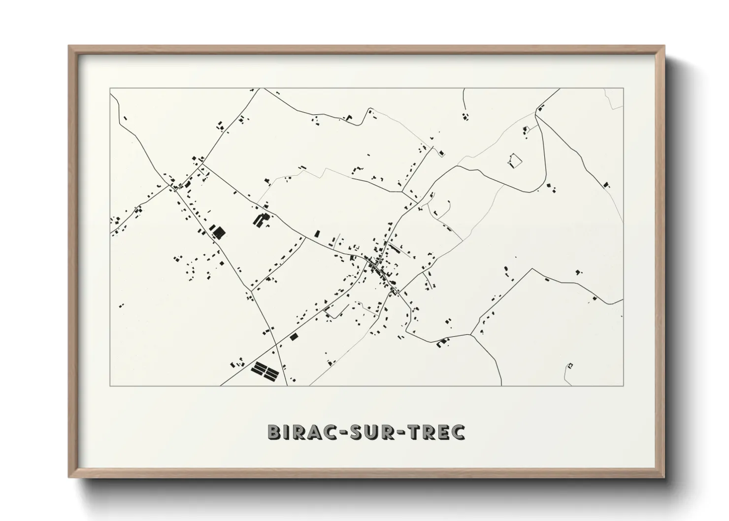 Une affiche de carte sur Birac-sur-Trec