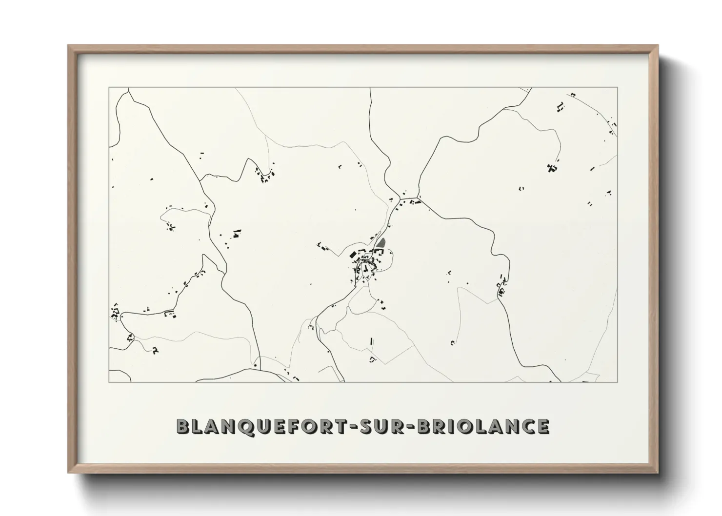 Une affiche de carte sur Blanquefort-sur-Briolance