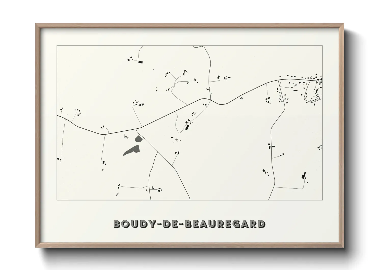 Une affiche de carte sur Boudy-de-Beauregard