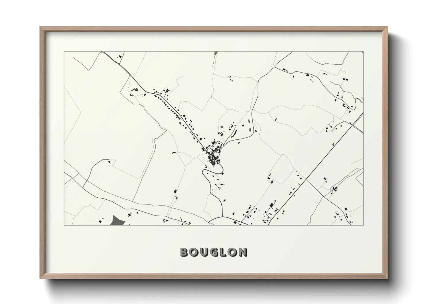 Une affiche de carte sur Bouglon