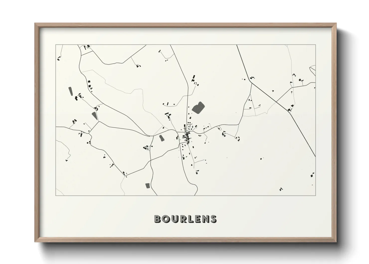 Une affiche de carte sur Bourlens