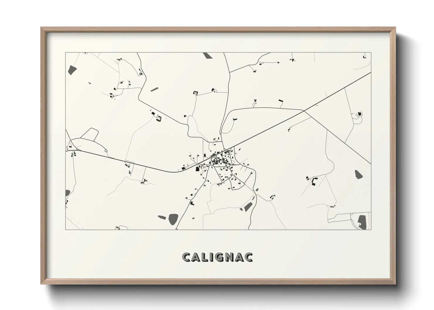 Une affiche de carte sur Calignac