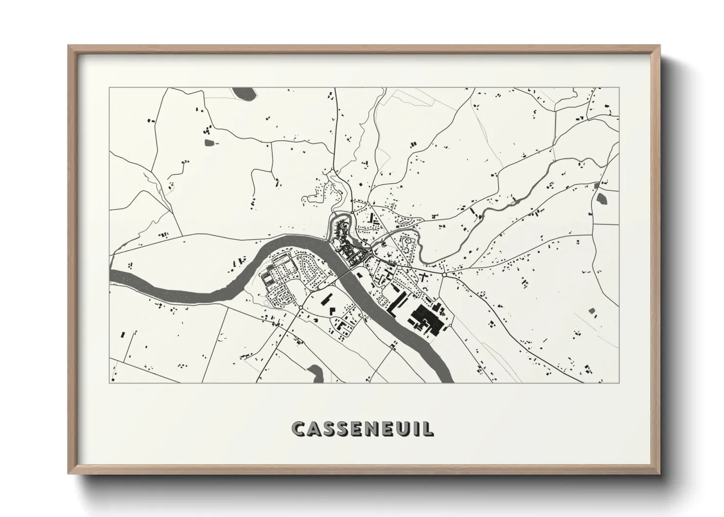Une affiche de carte sur Casseneuil