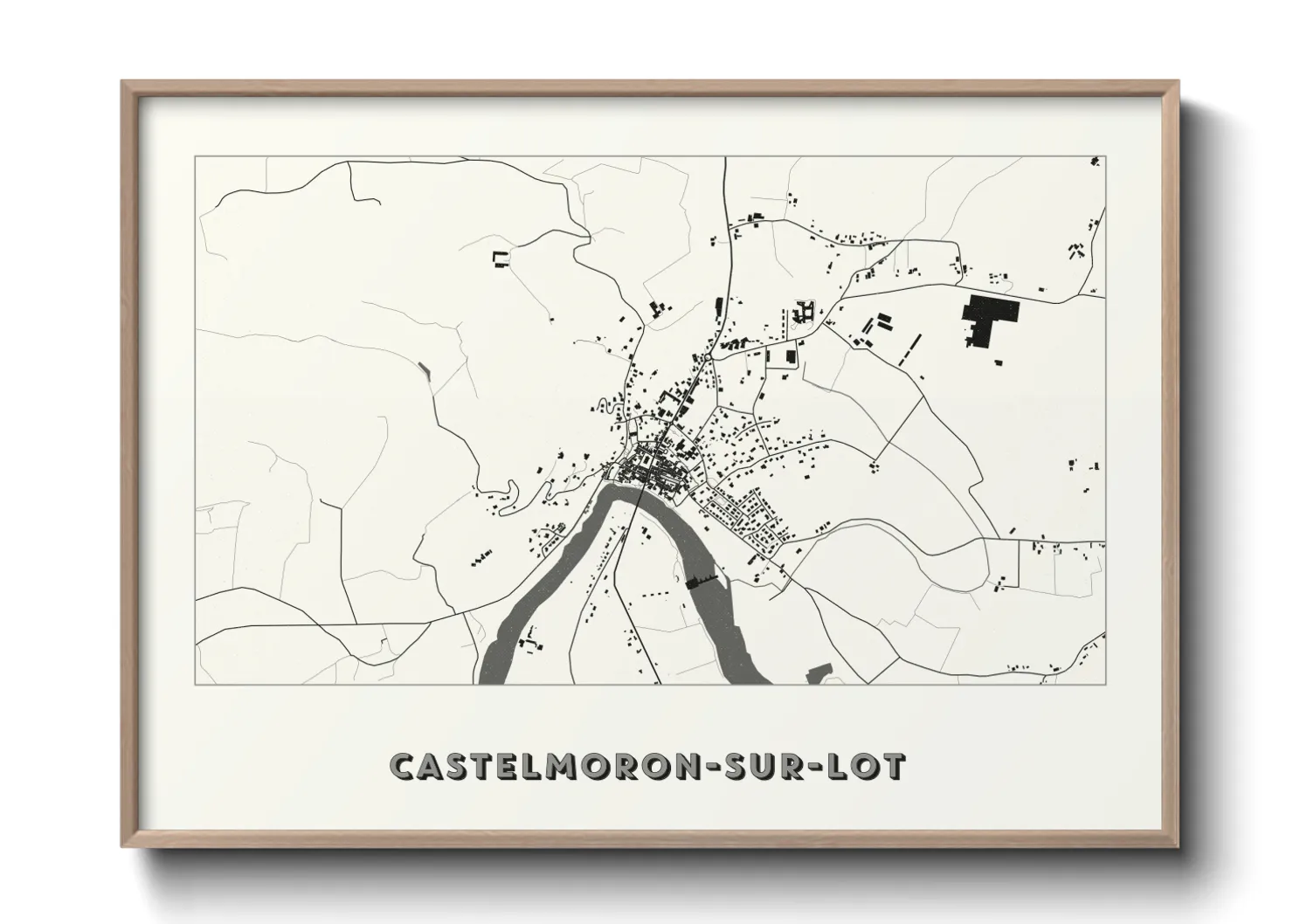 Une affiche de carte sur Castelmoron-sur-Lot