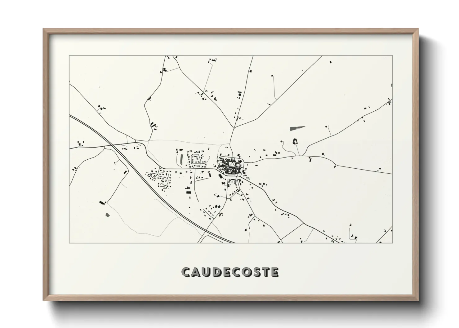 Une affiche de carte sur Caudecoste