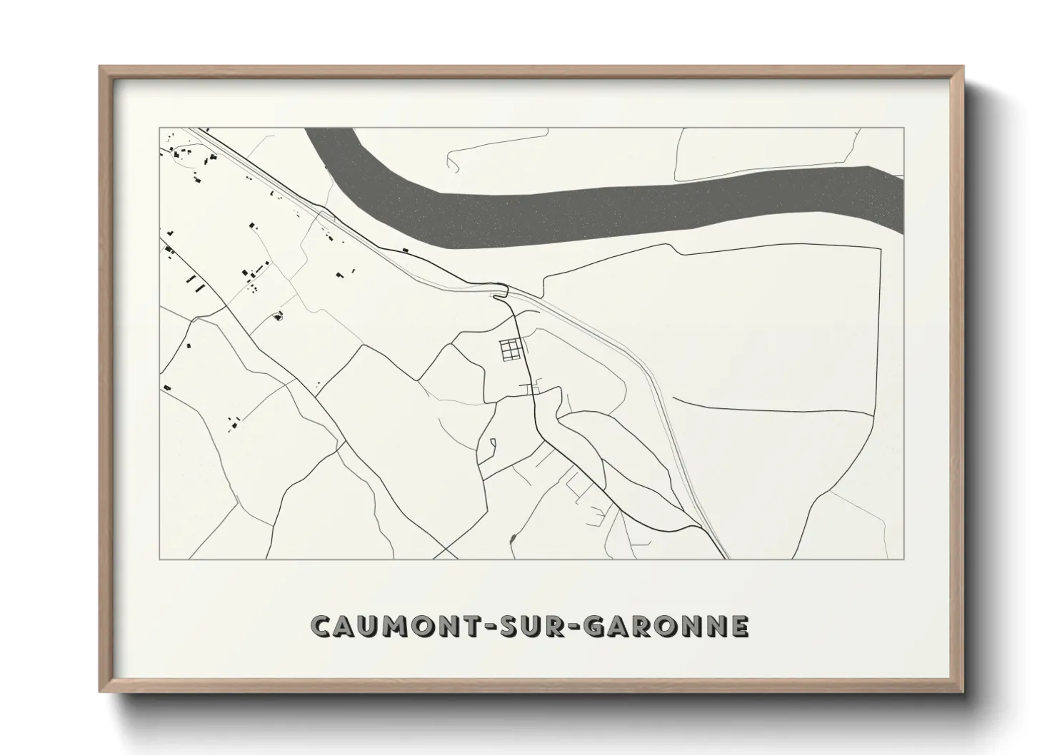 Une affiche de carte sur Caumont-sur-Garonne