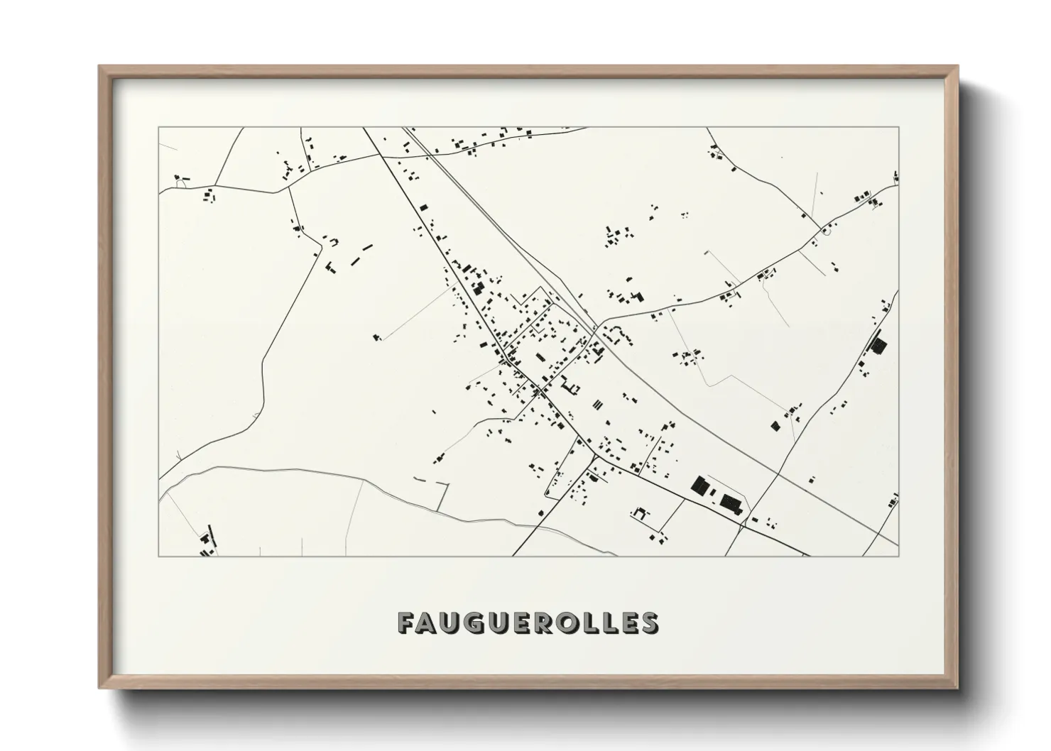 Une affiche de carte sur Fauguerolles