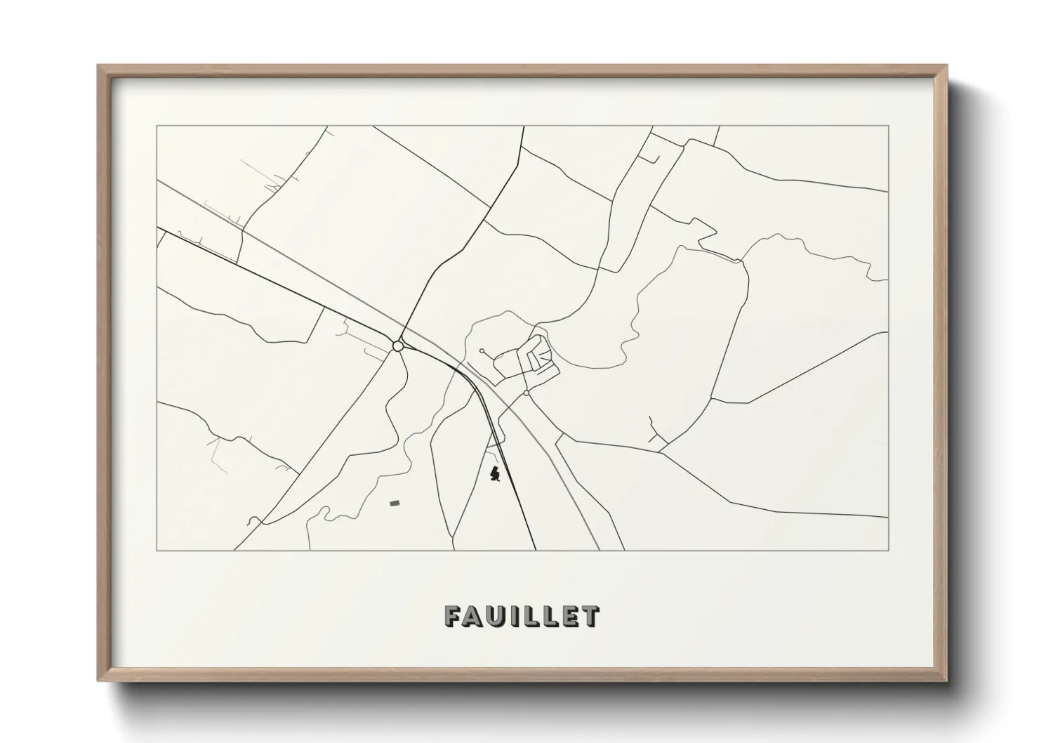 Une affiche de carte sur Fauillet