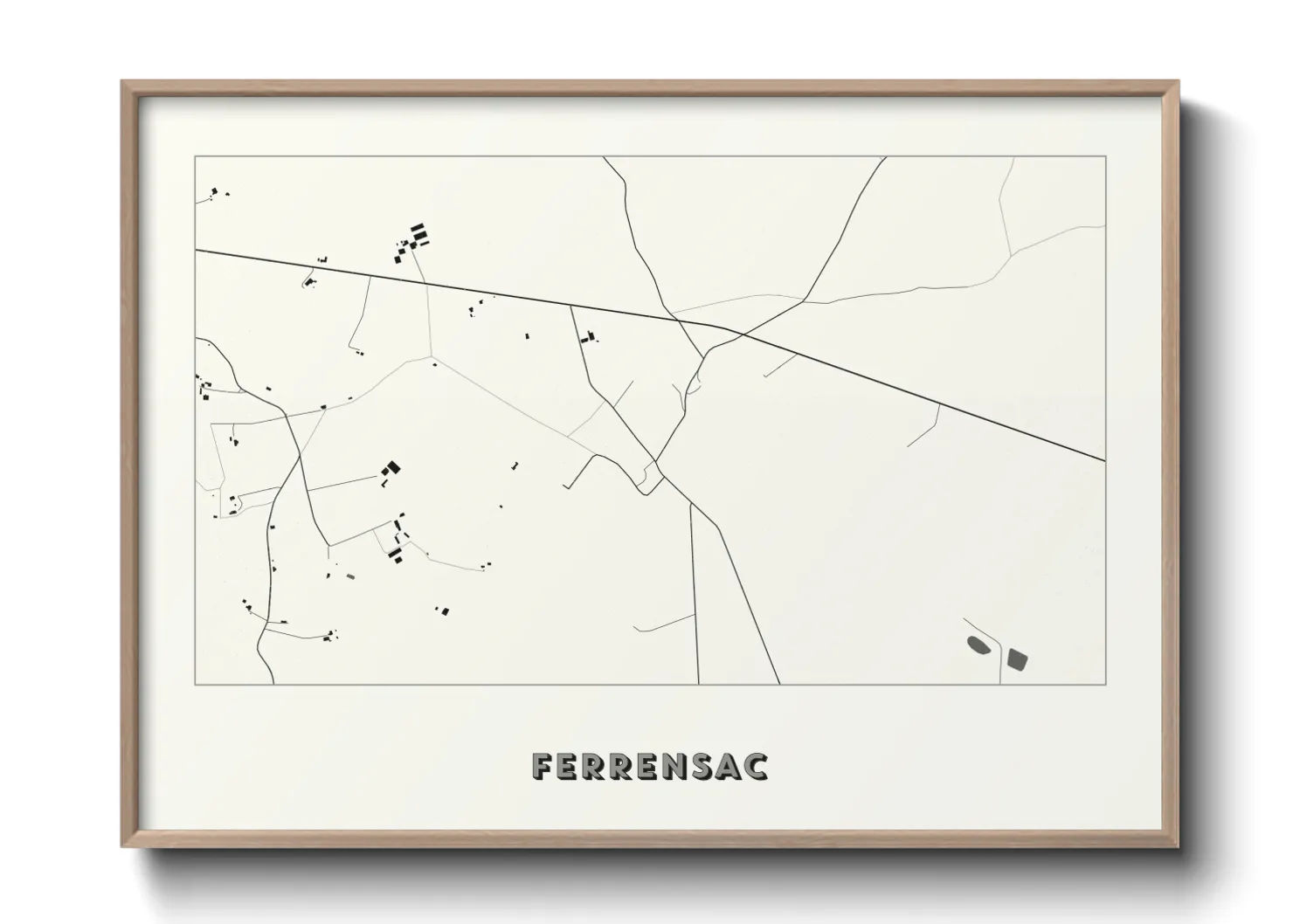 Une affiche de carte sur Ferrensac