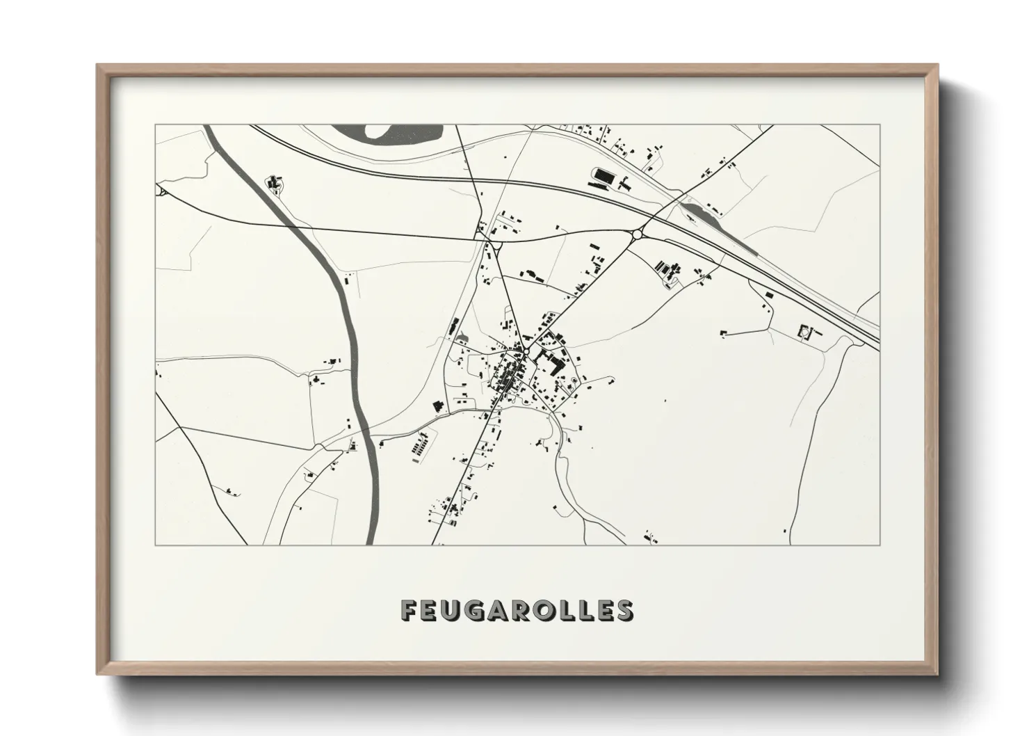 Une affiche de carte sur Feugarolles
