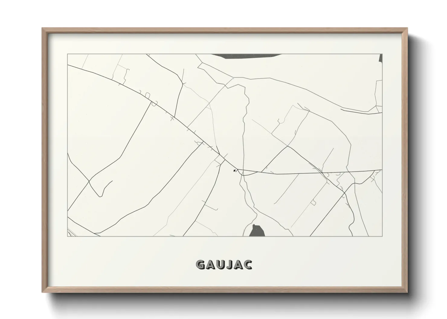 Une affiche de carte sur Gaujac