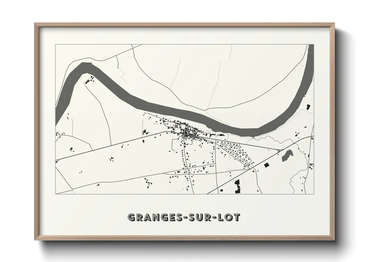 Une affiche de carte sur Granges-sur-Lot