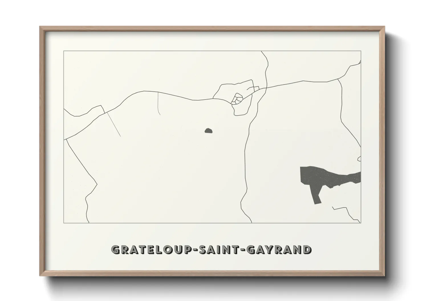 Une affiche de carte sur Grateloup-Saint-Gayrand