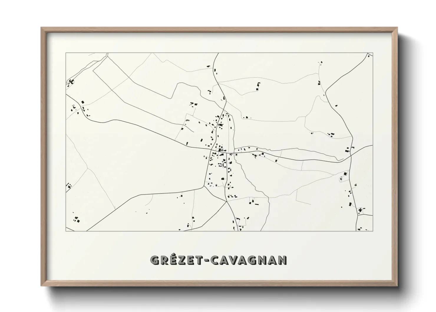 Une affiche de carte sur Grézet-Cavagnan