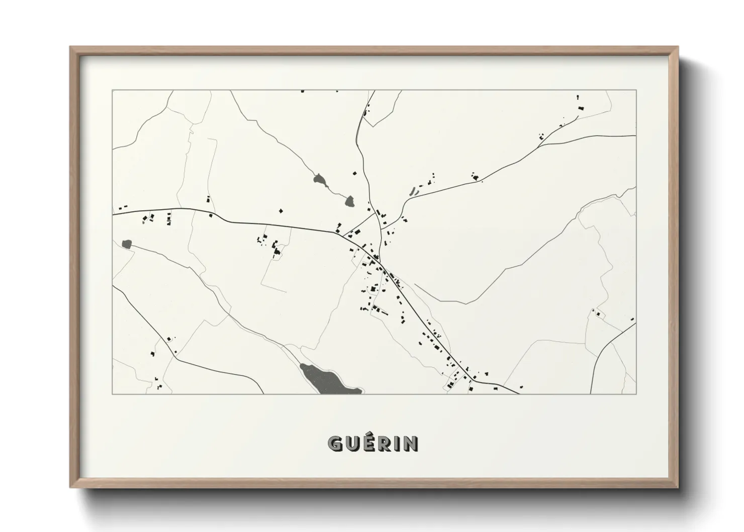 Une affiche de carte sur Guérin