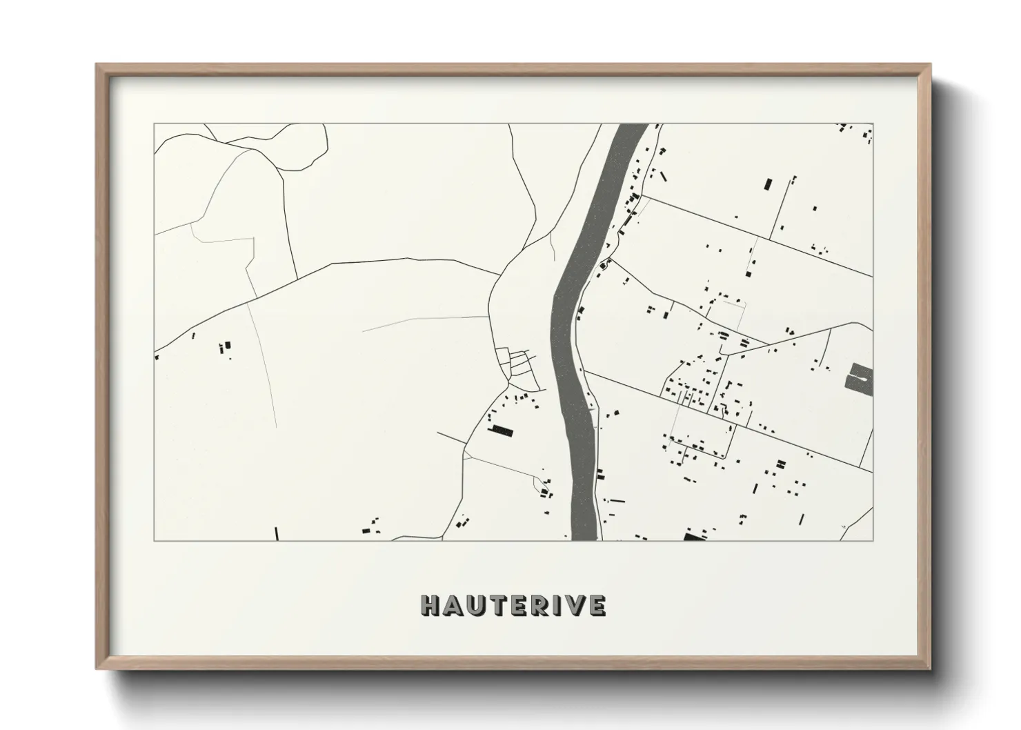Une affiche de carte sur Hauterive