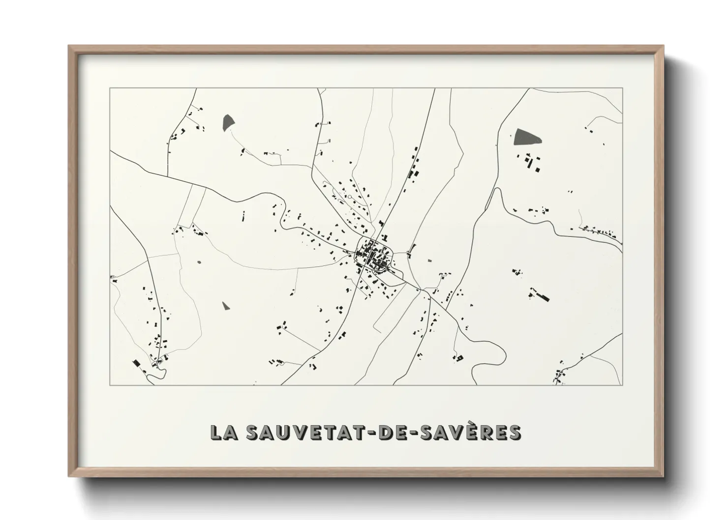 Une affiche de carte sur La Sauvetat-de-Savères