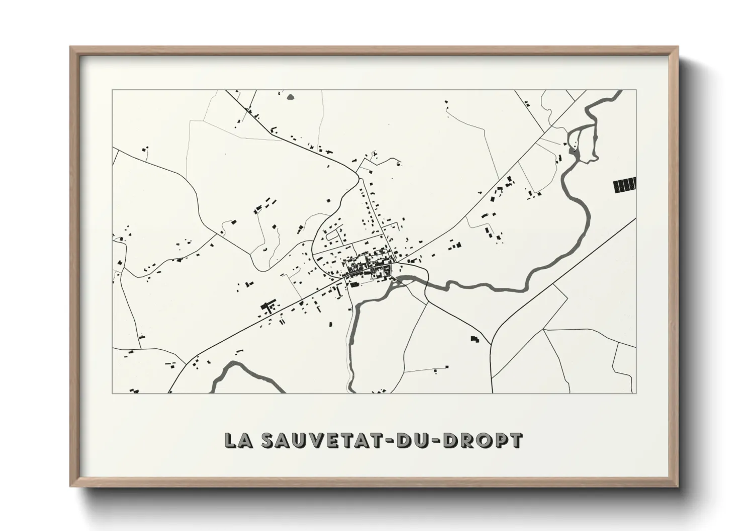 Une affiche de carte sur La Sauvetat-du-Dropt