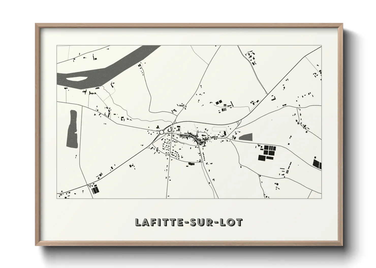 Une affiche de carte sur Lafitte-sur-Lot