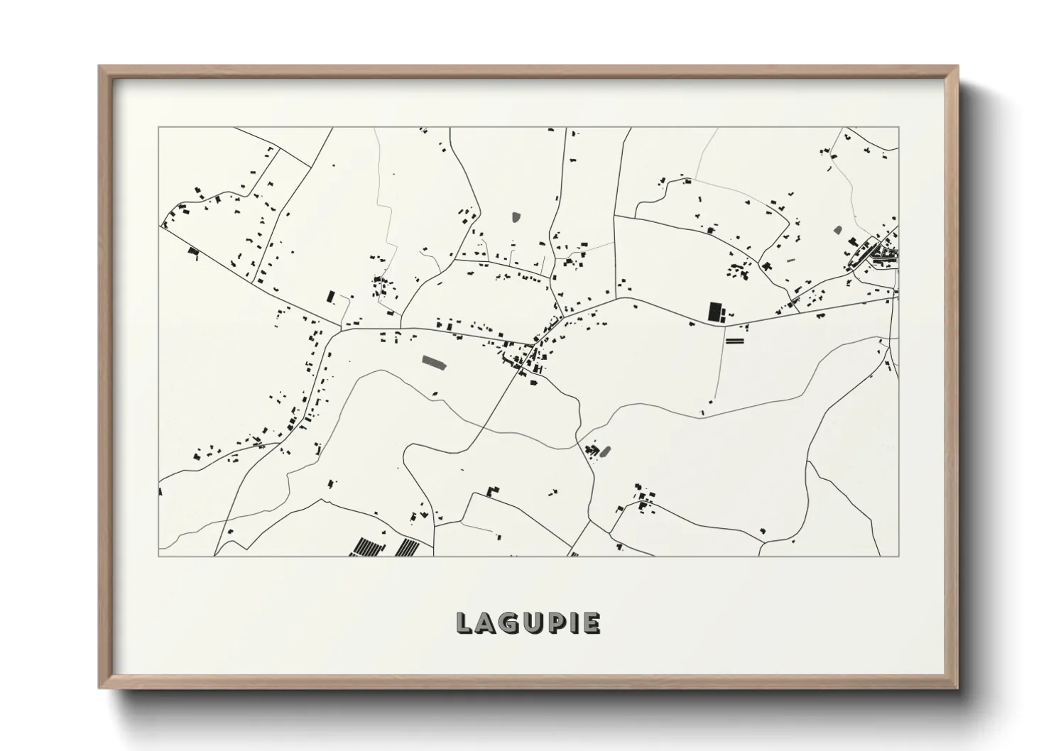 Une affiche de carte sur Lagupie