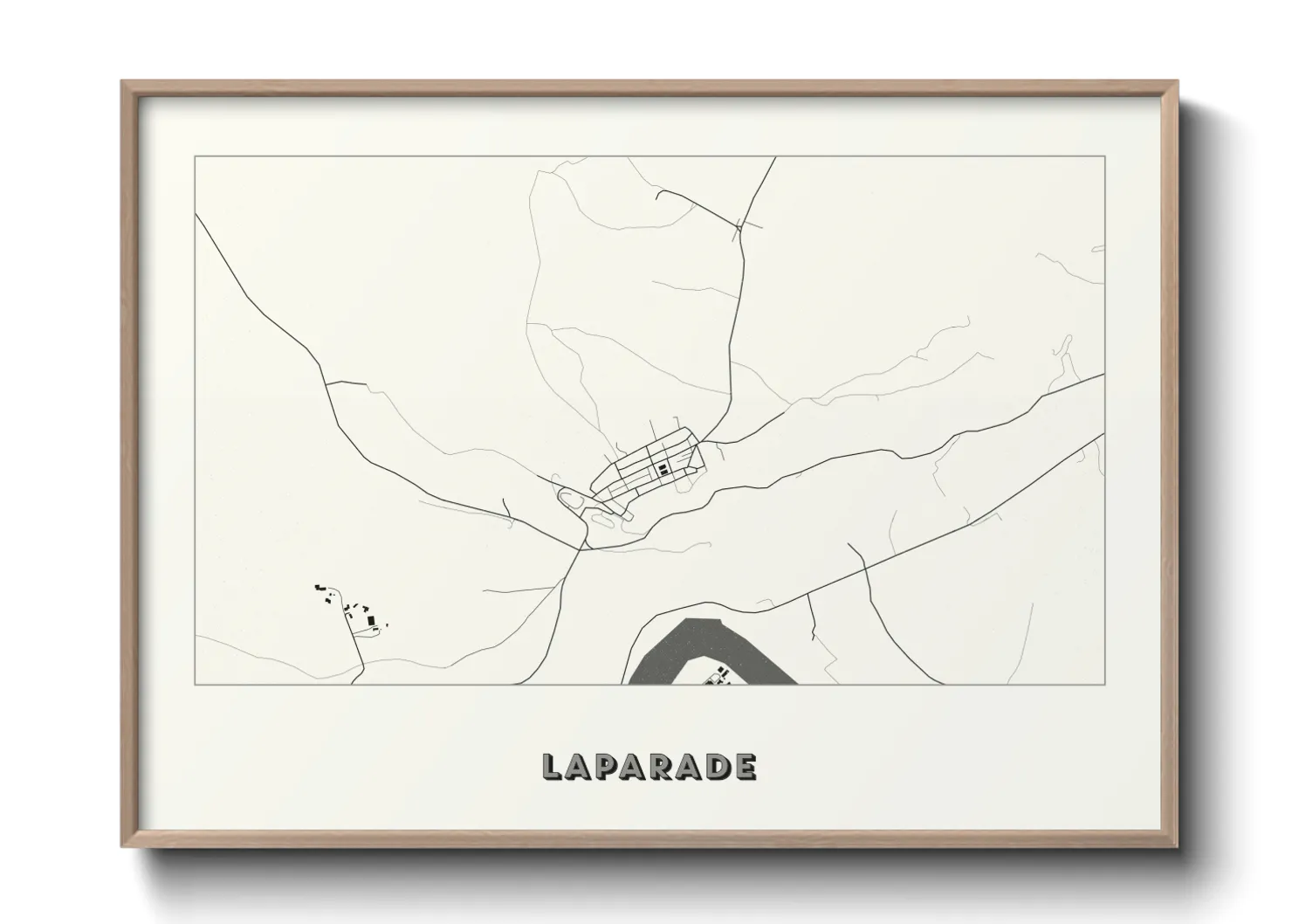 Une affiche de carte sur Laparade