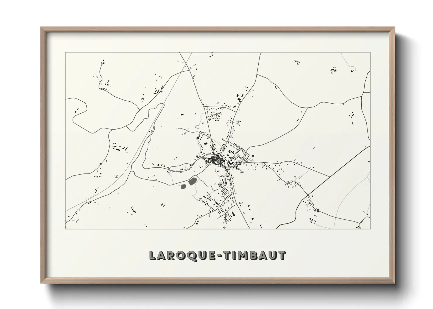 Une affiche de carte sur Laroque-Timbaut