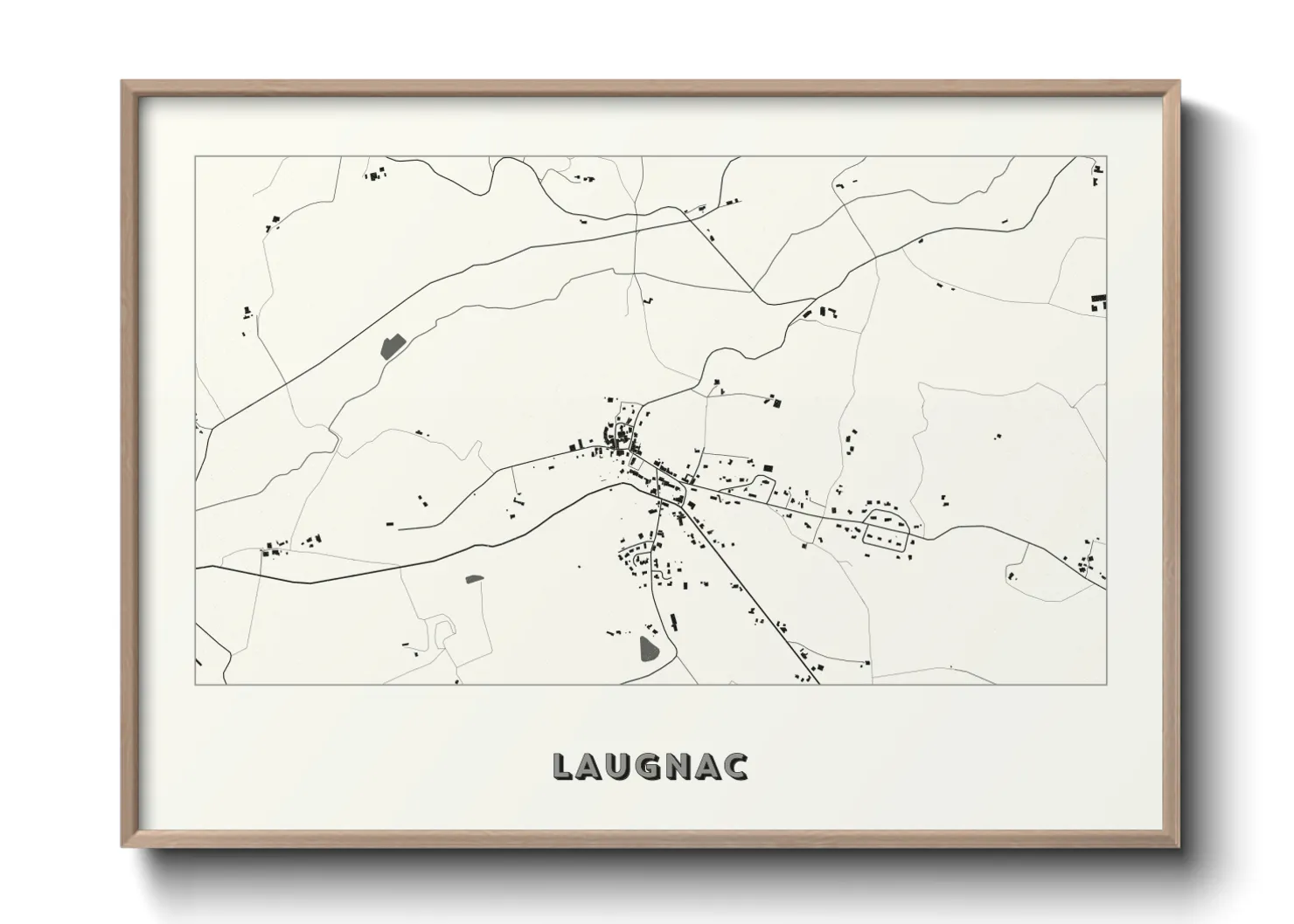 Une affiche de carte sur Laugnac
