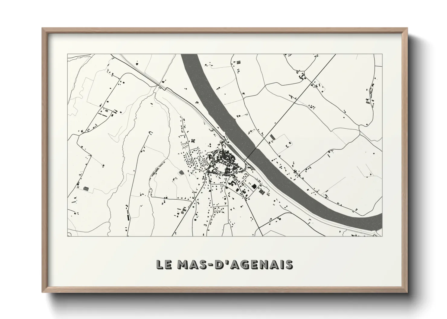 Une affiche de carte sur Le Mas-d'Agenais