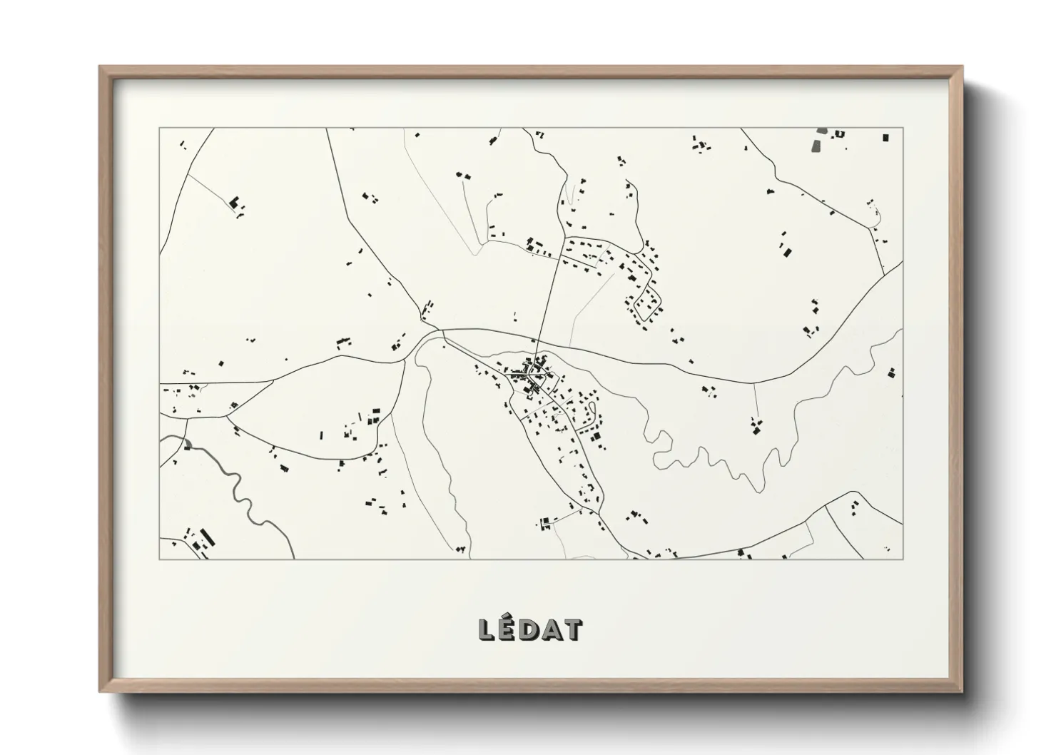 Une affiche de carte sur Lédat