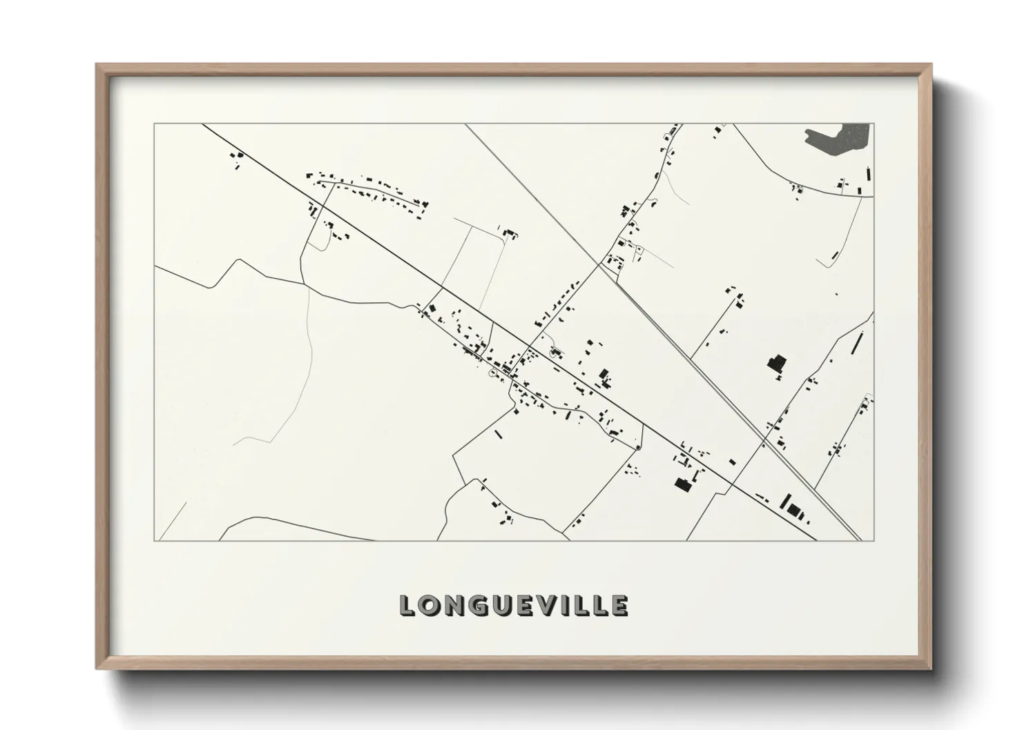 Une affiche de carte sur Longueville