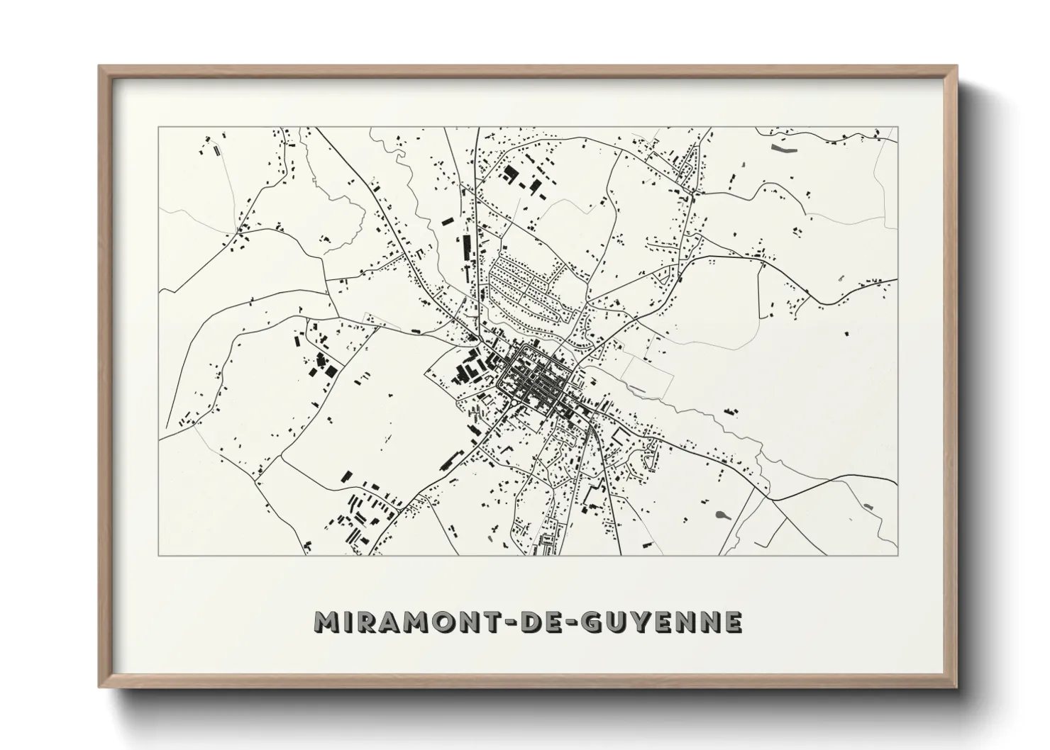 Une affiche de carte sur Miramont-de-Guyenne