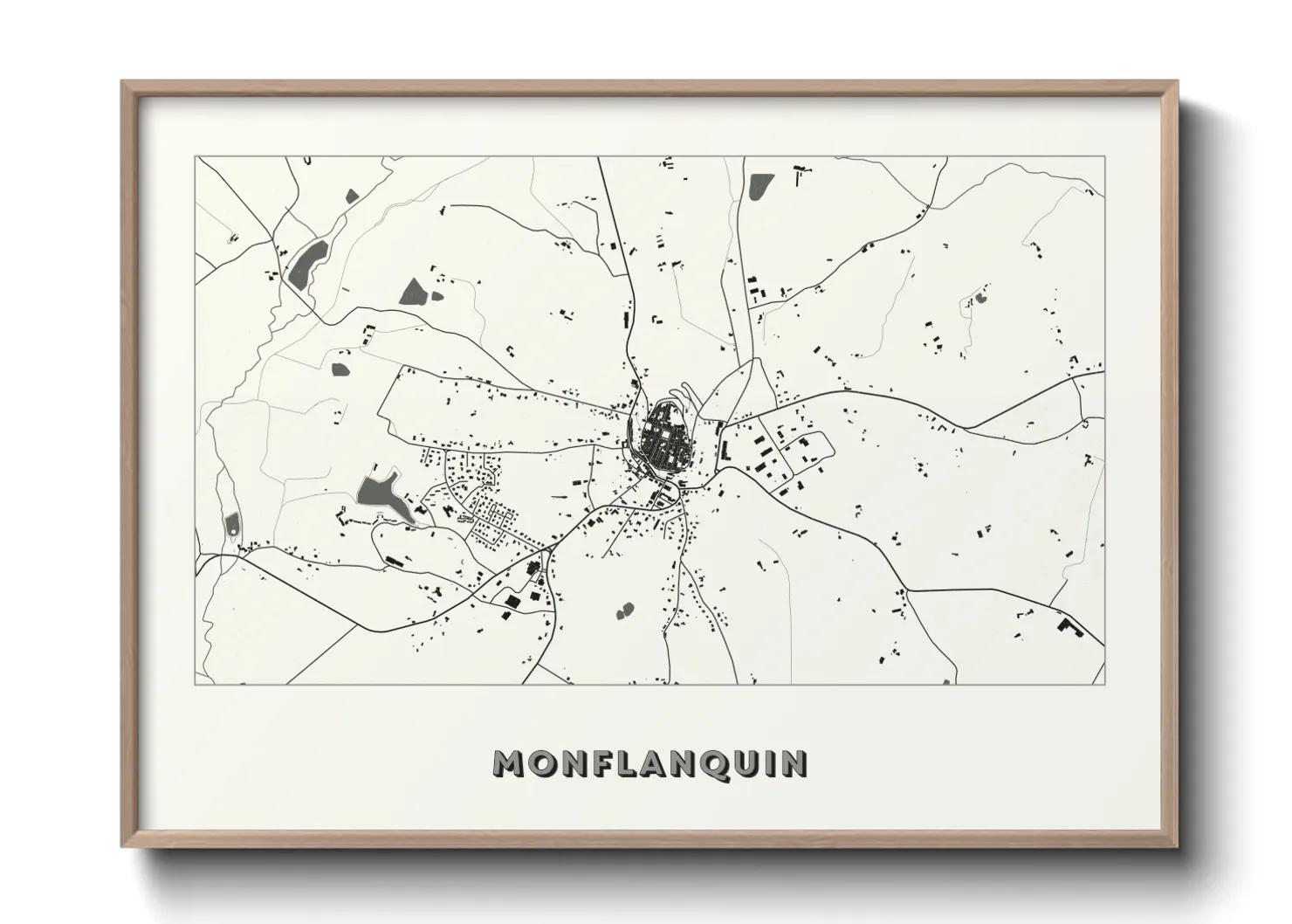 Une affiche de carte sur Monflanquin