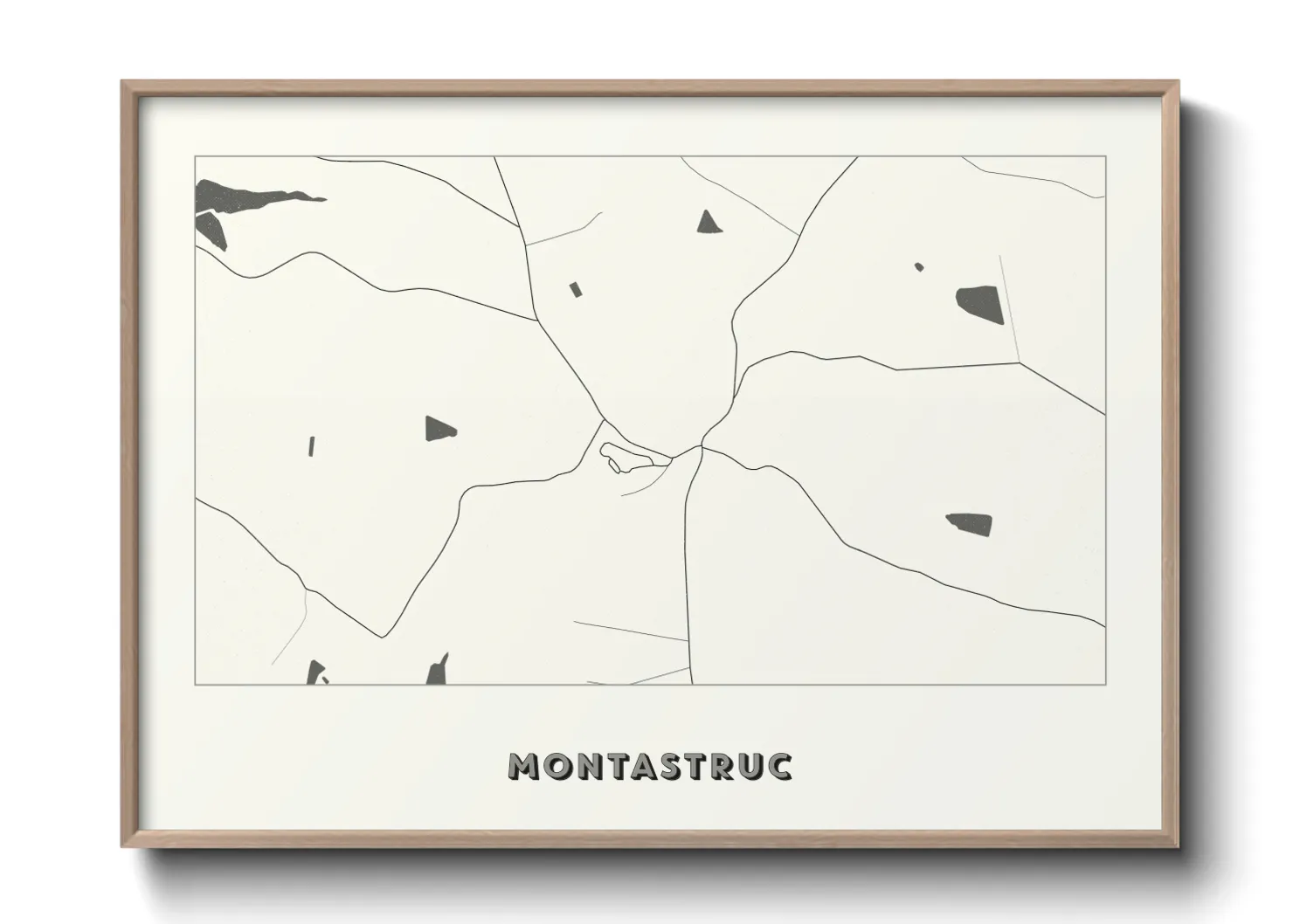 Une affiche de carte sur Montastruc