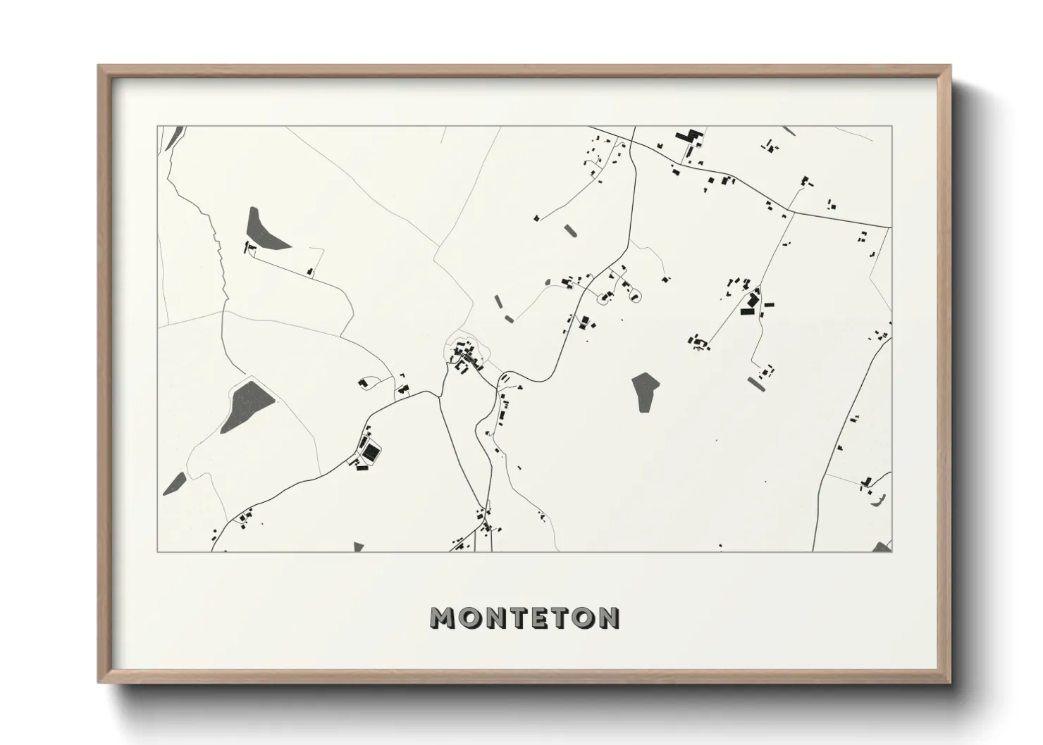 Une affiche de carte sur Monteton