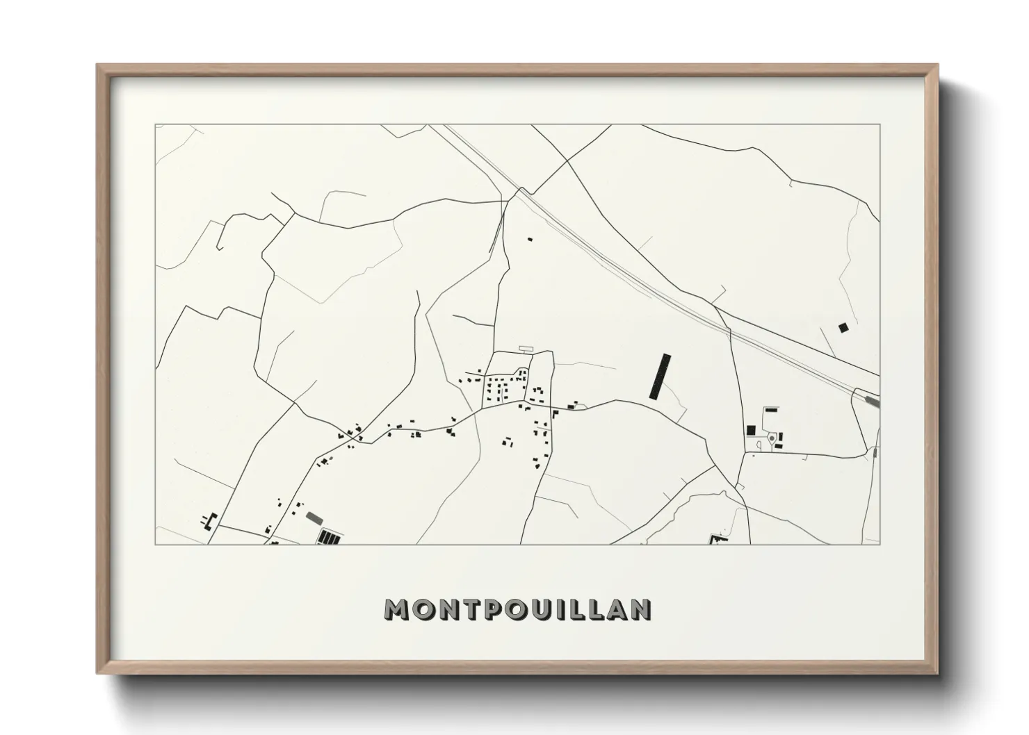Une affiche de carte sur Montpouillan