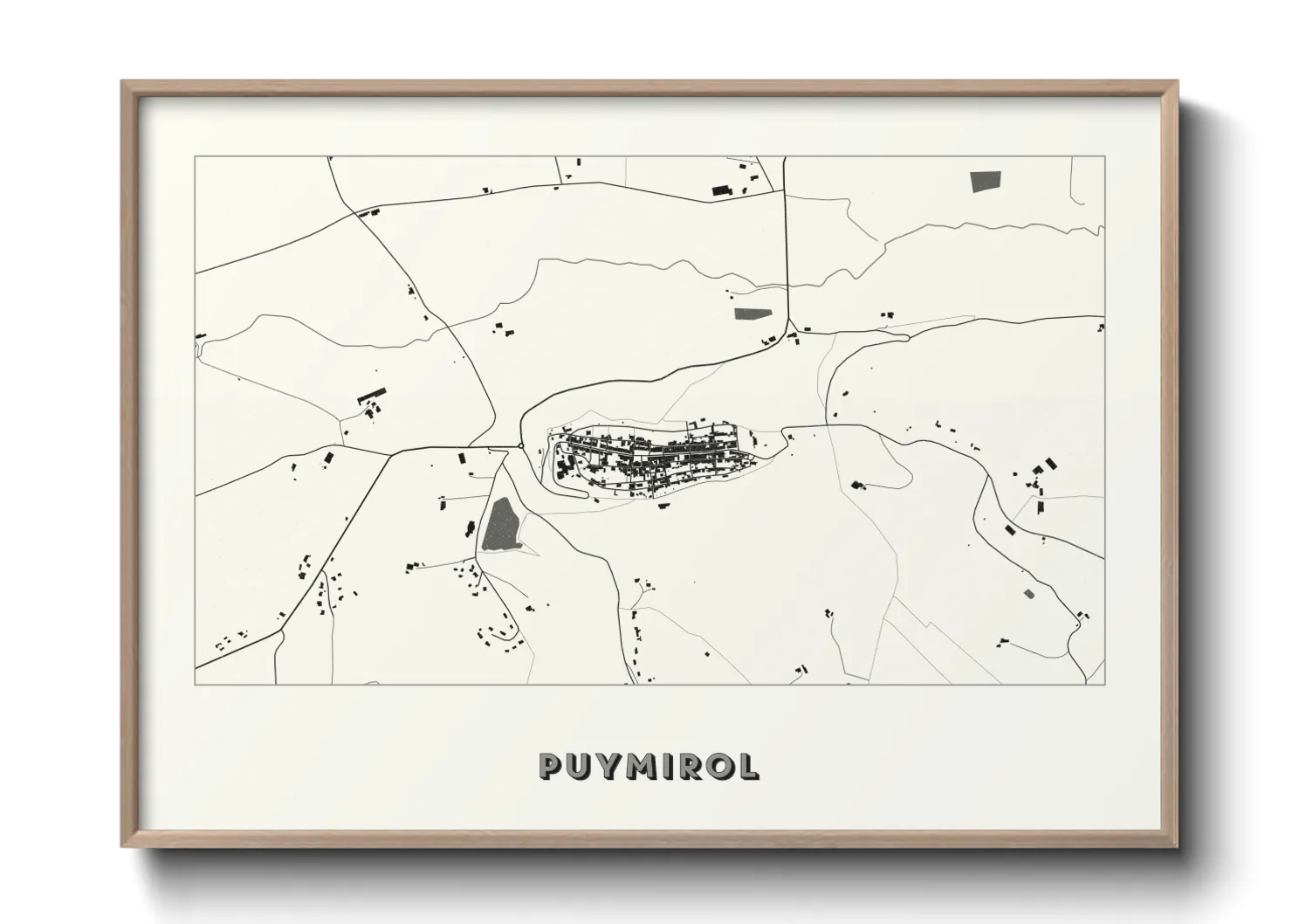 Une affiche de carte sur Puymirol