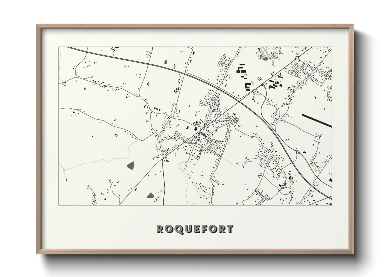 Une affiche de carte sur Roquefort